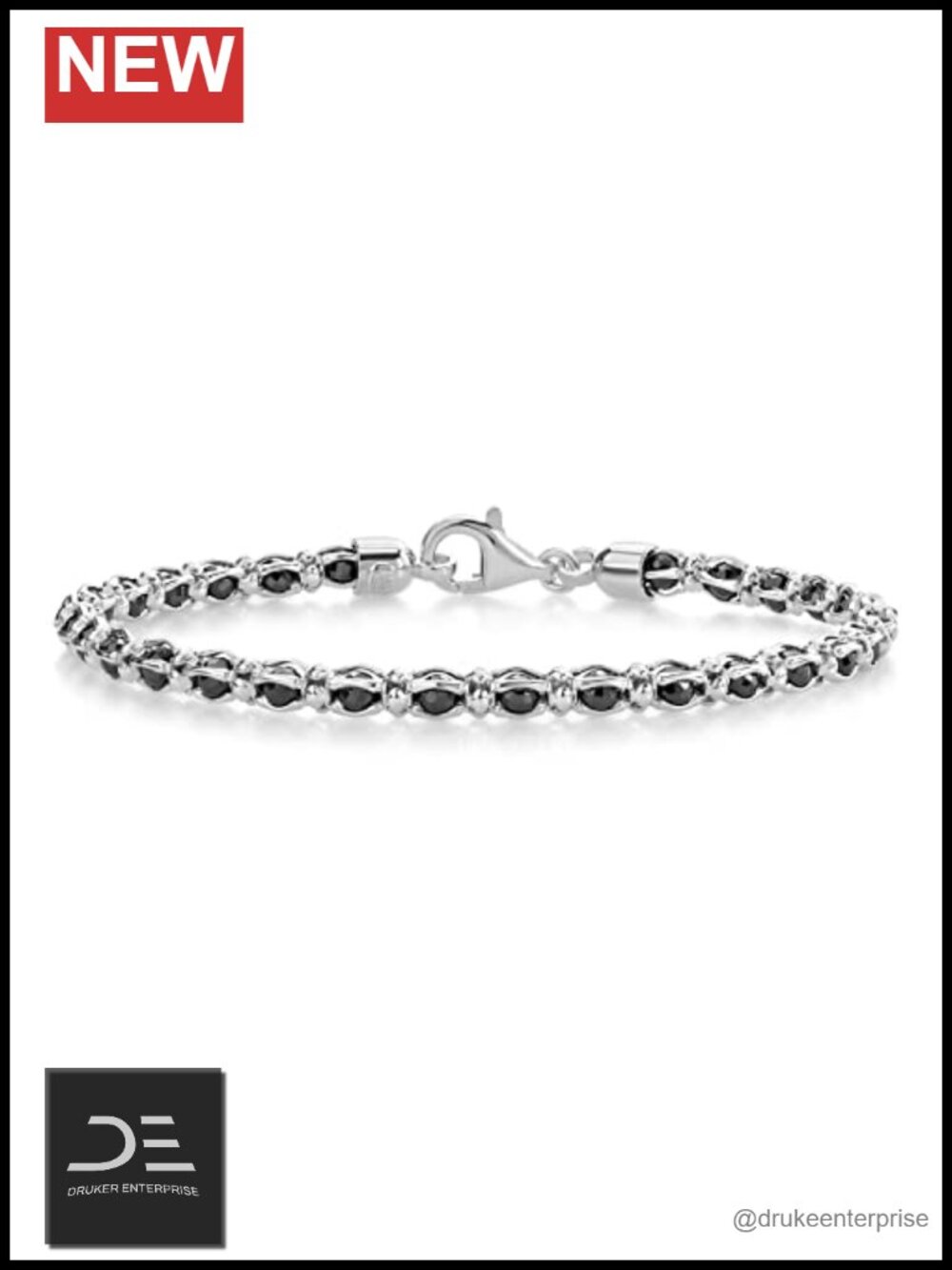 925 Sterling Silver Tennis Bracelet with Crystal Beads for Women